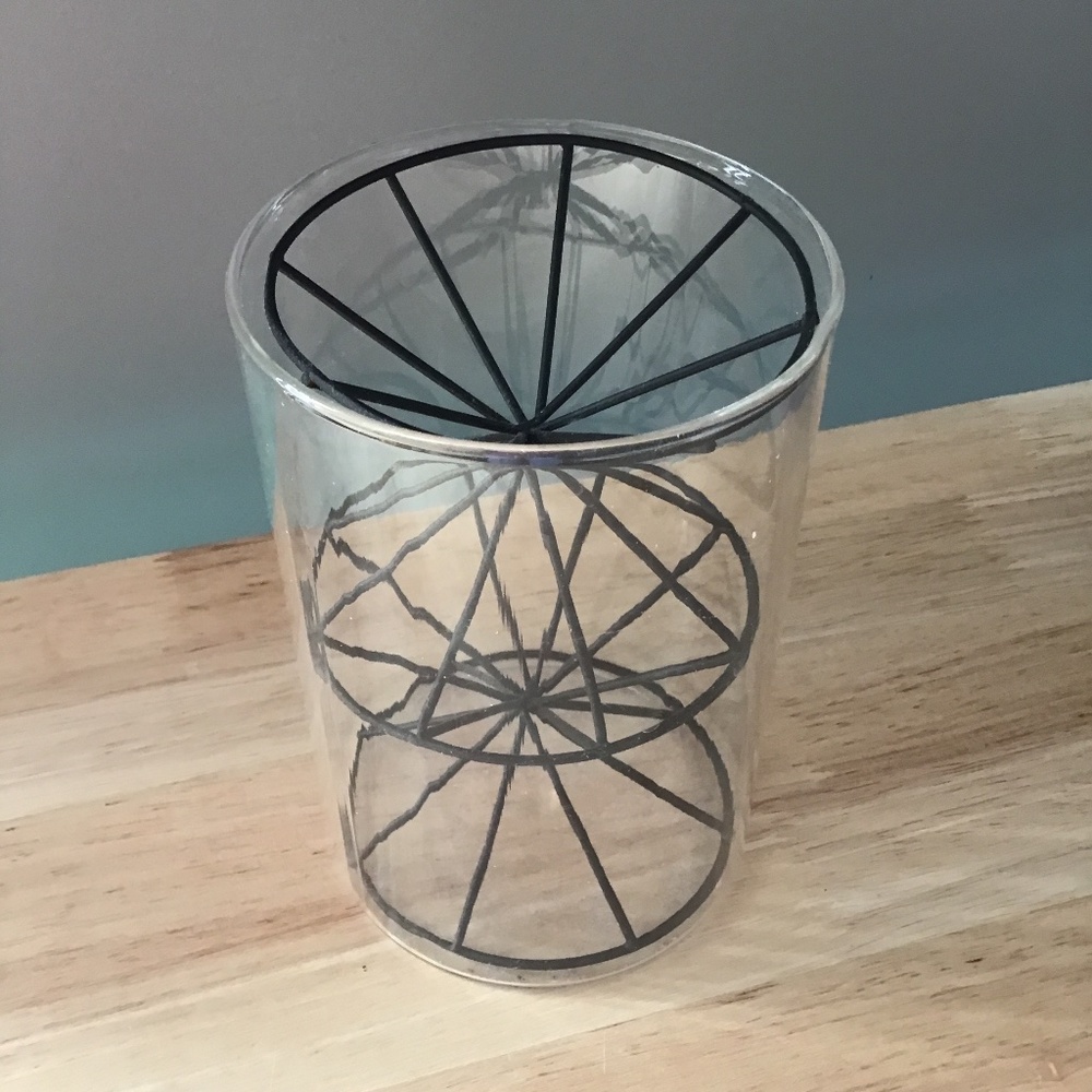 Cylinder Vase with Metal insert to Support Stems
